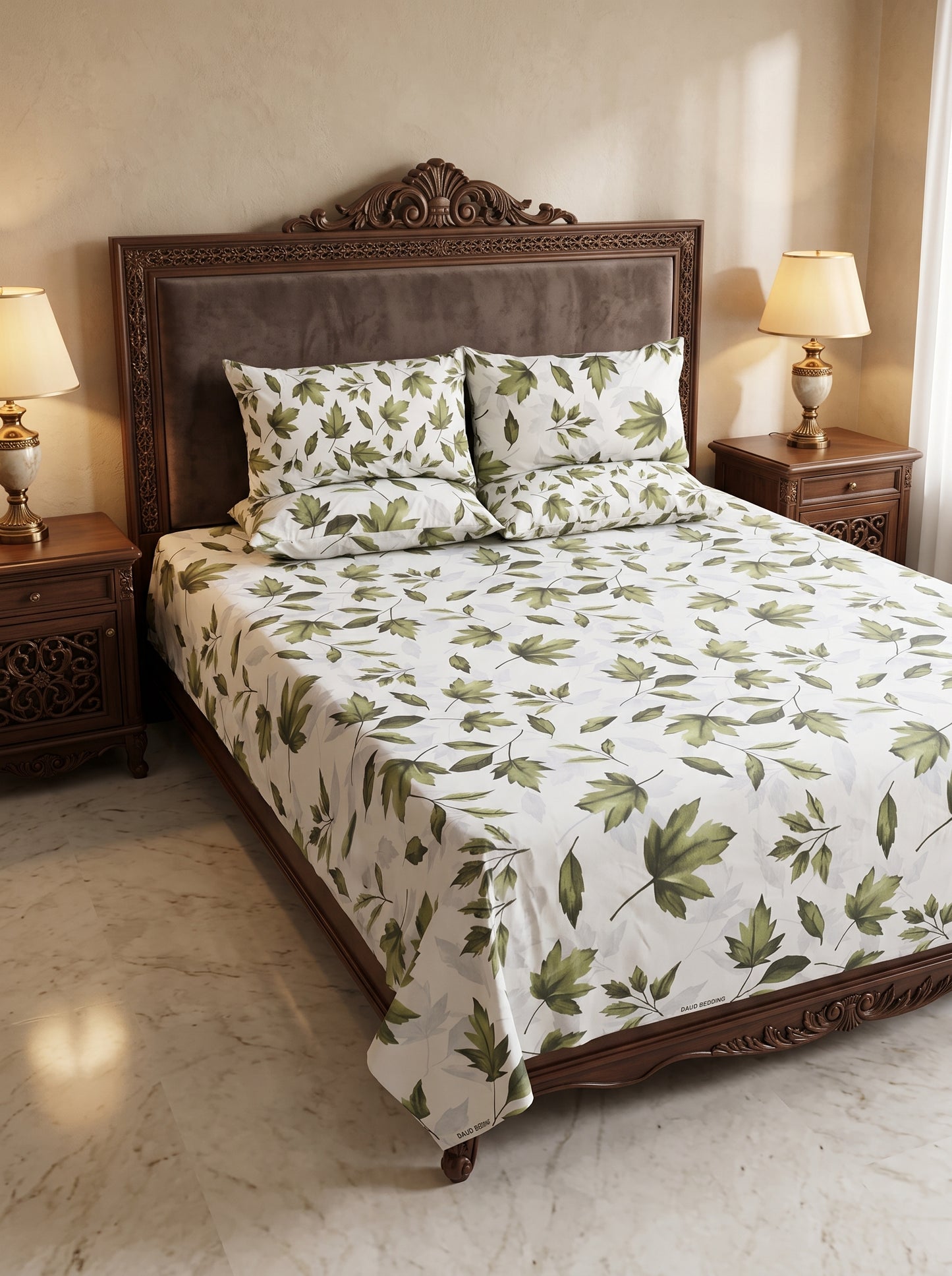 Premium Printed Bedsheet Set – Soft, Comfortable & Stylish Bedding C4