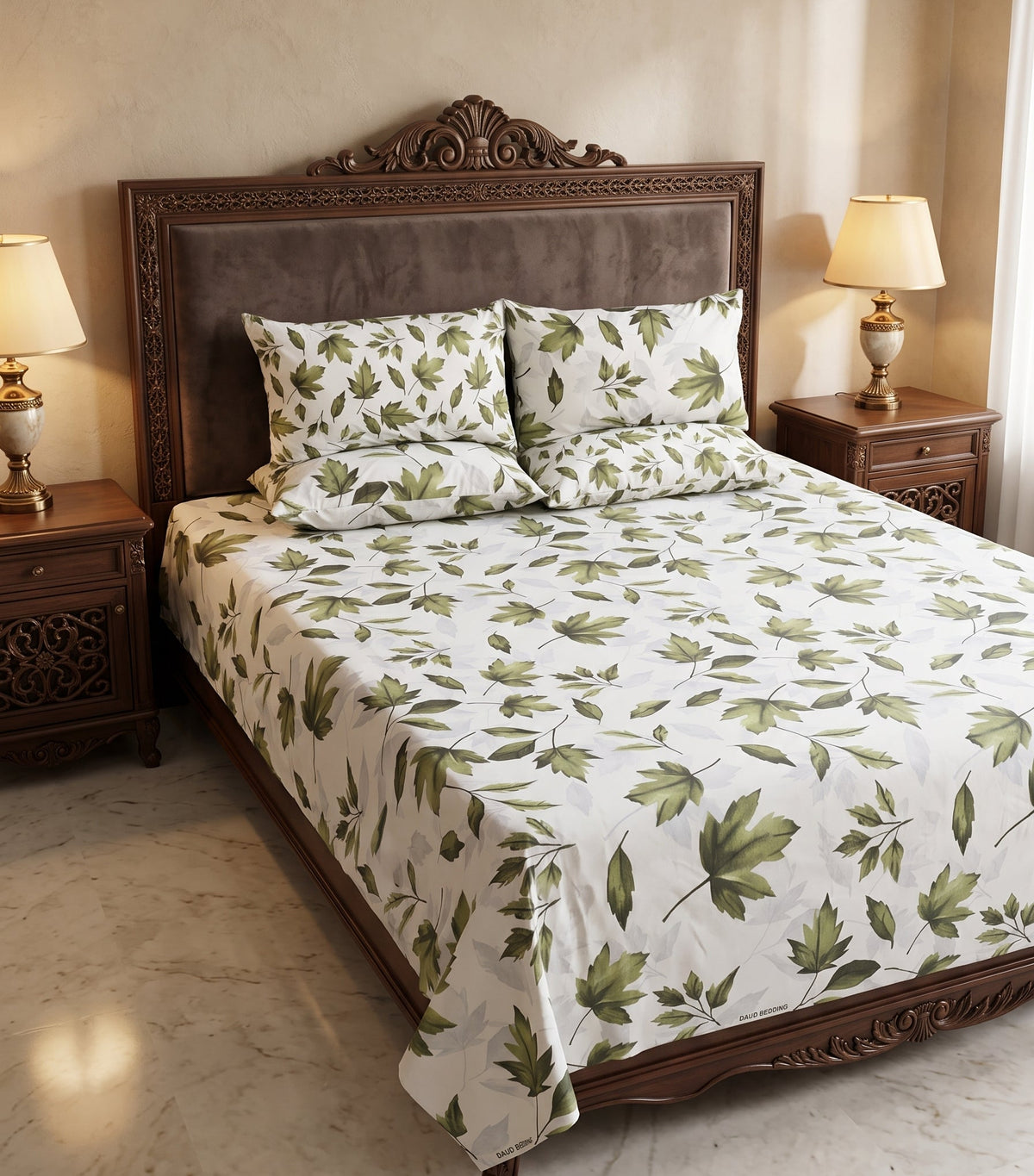 Premium Printed Bedsheet Set – Soft, Comfortable & Stylish Bedding C4