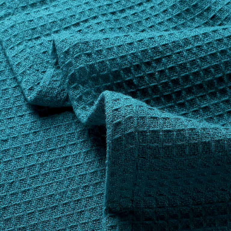 Premium Waffle Textured Bed Throw – Teal