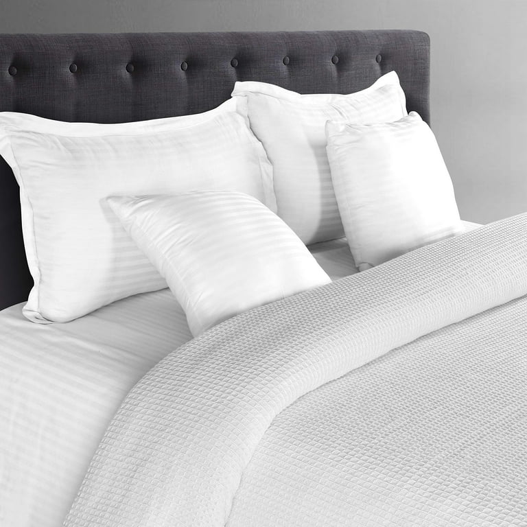 Premium Waffle Textured Bed Throw – White