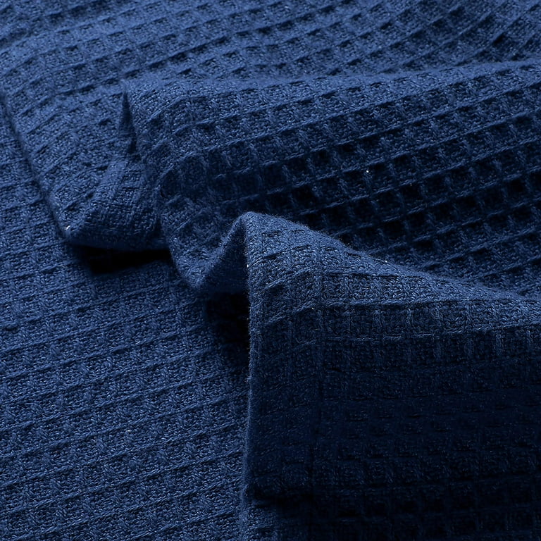 Premium Waffle Textured Bedspread – Navy Blue