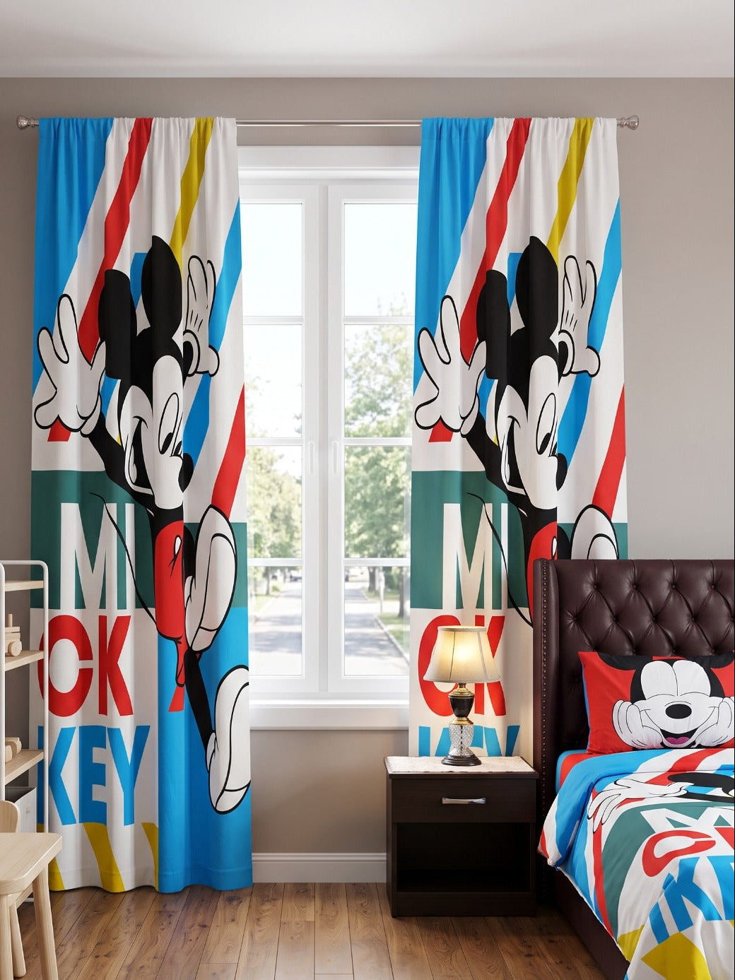 Mickey Mouse Theme Curtains for Kids Room Window