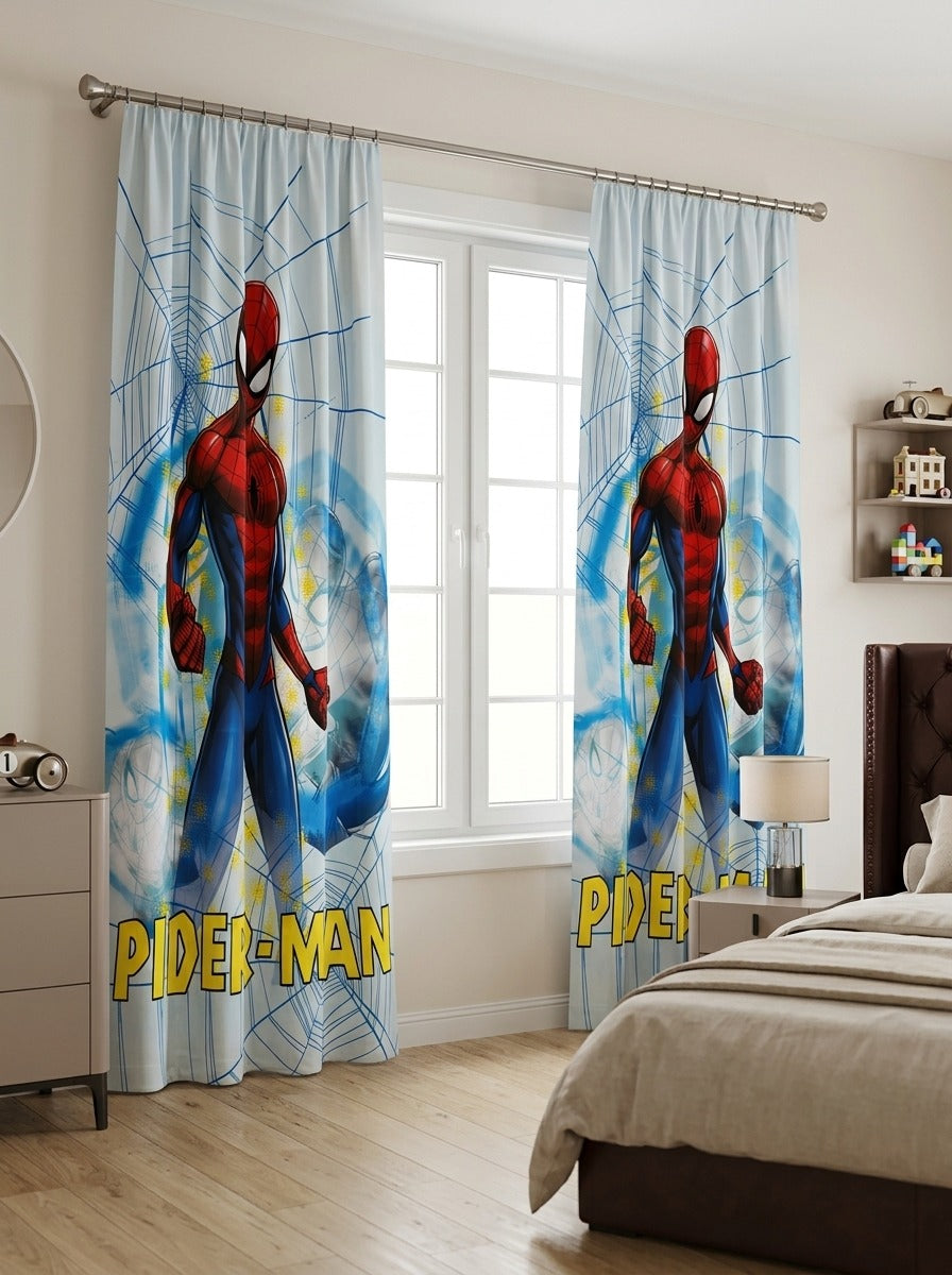 Spiderman Theme Kids Room Curtain