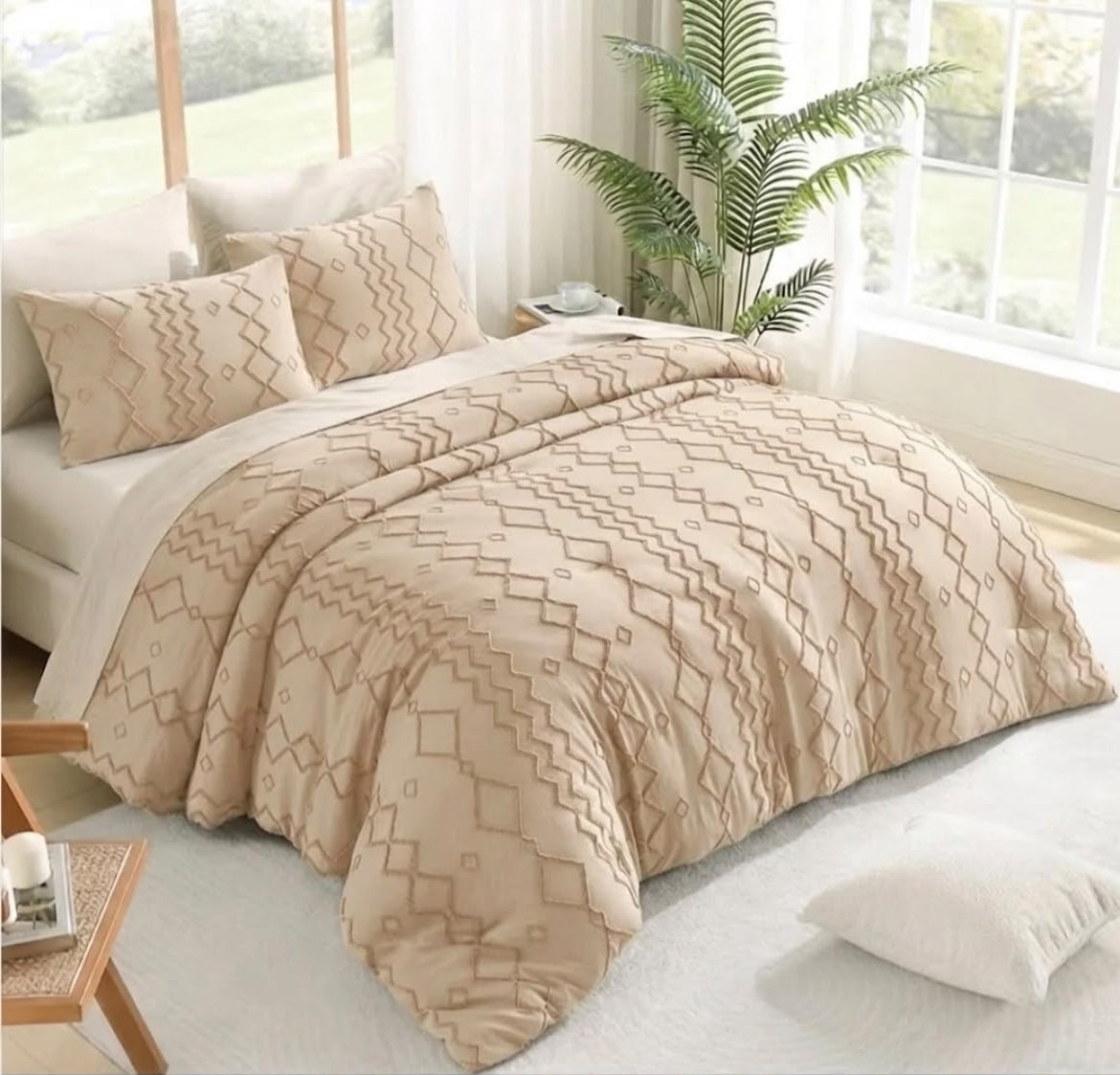 Brosha Bedhseet Comforter Set - Royal Beige