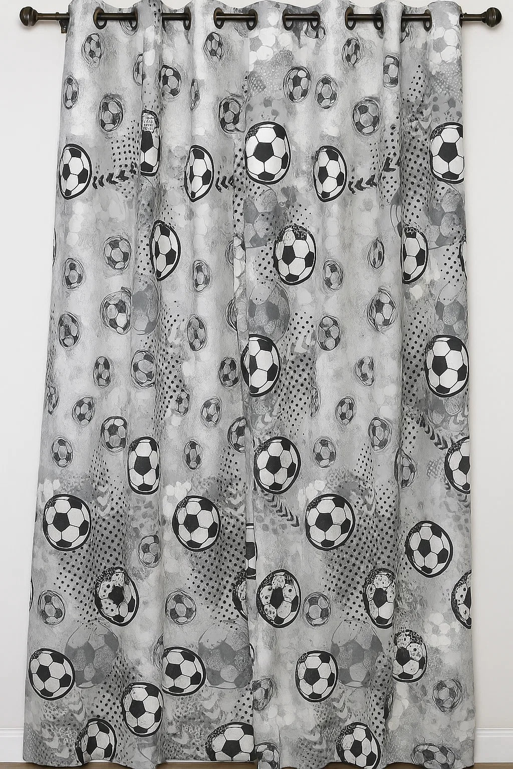 Soccer Theme Kids Curtains | Football Printed Window Drapes for Boys’ Room