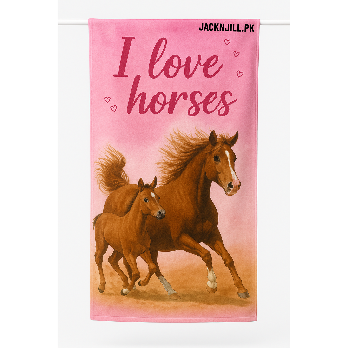 Horses Printed Kids Bath Towel