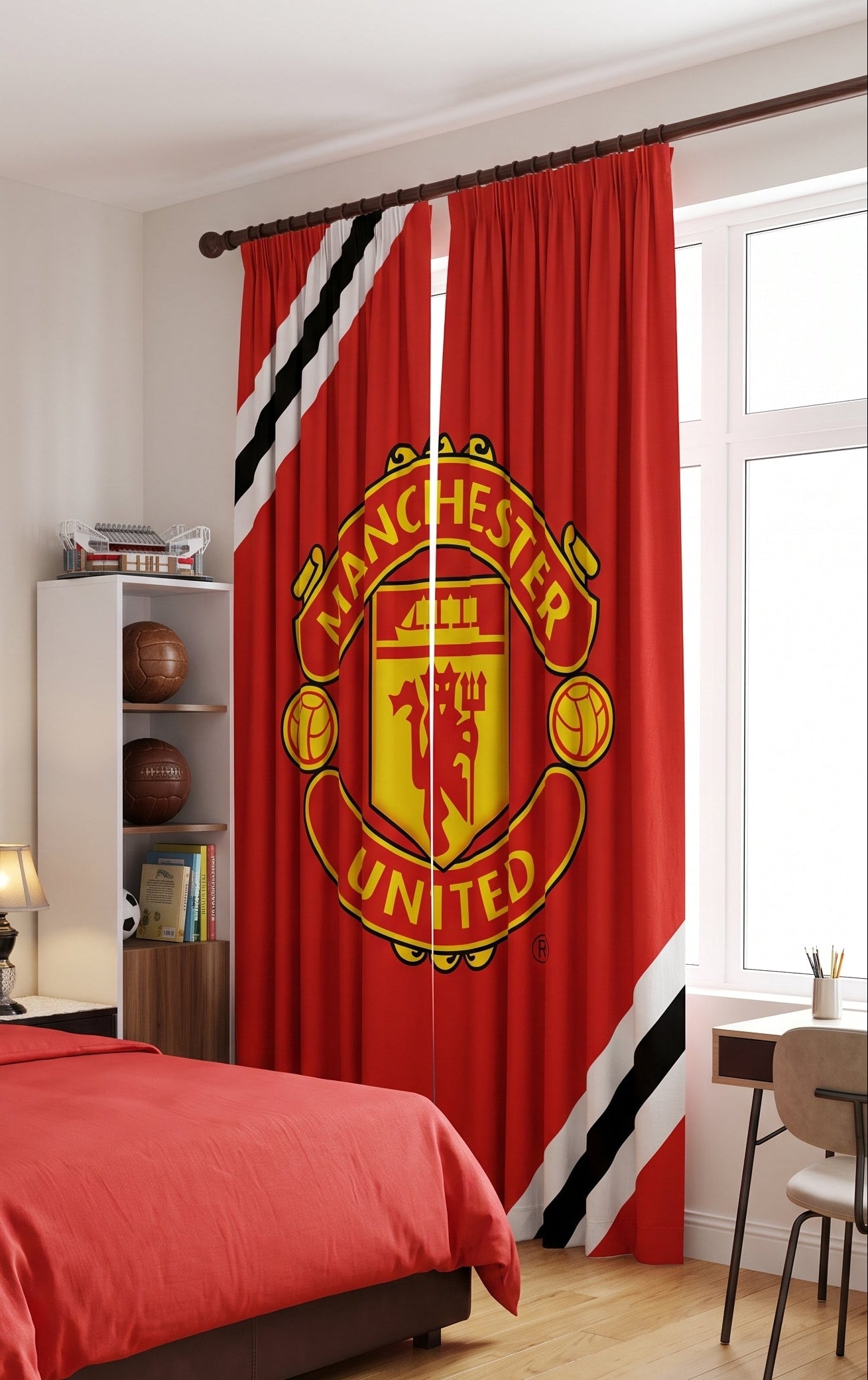 Manchester United Team Theme Curtains for Kids Room