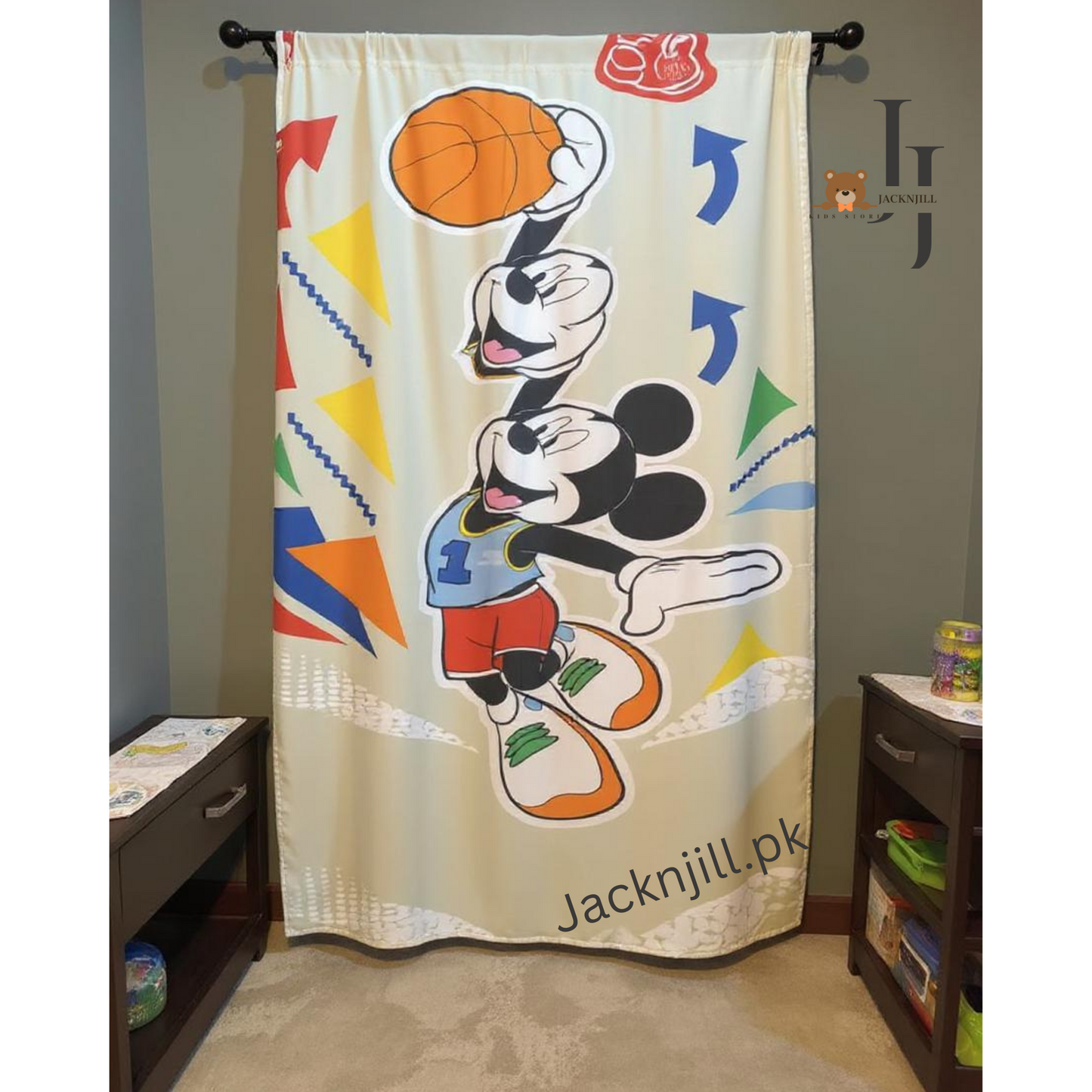 Happy Mickey Mouse Print Kids Bed Sheet