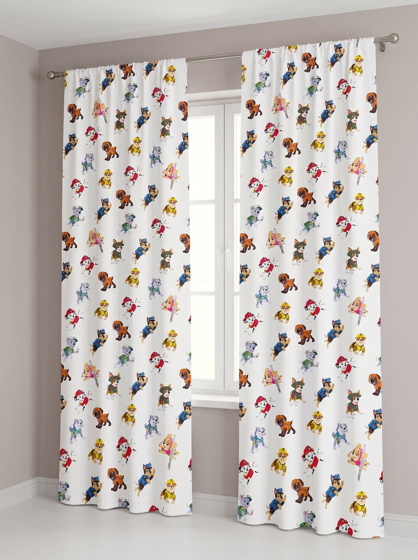 Mini Paw Patrol Kids Room Cartoon Curtains