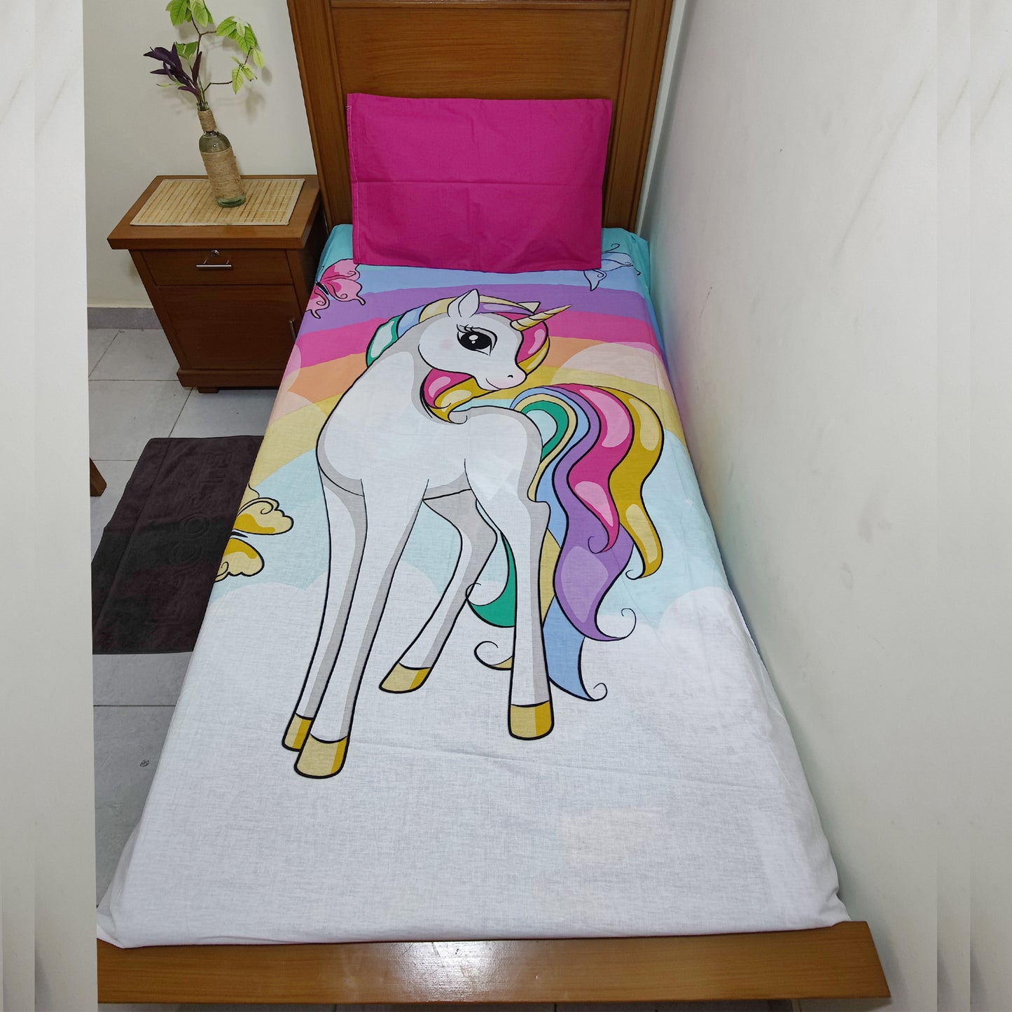 UNICORN PINK BEDSHEET 01237