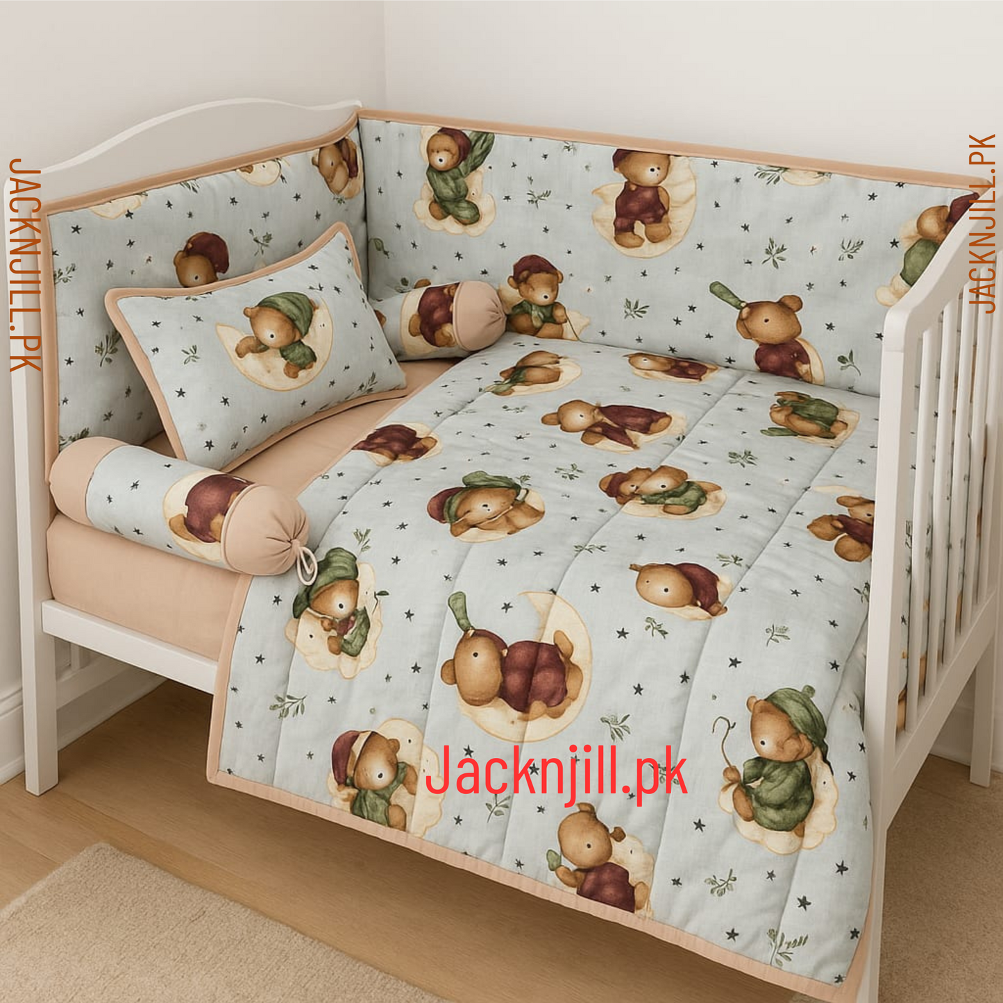 Cartoon Bears Cot & Crib Set