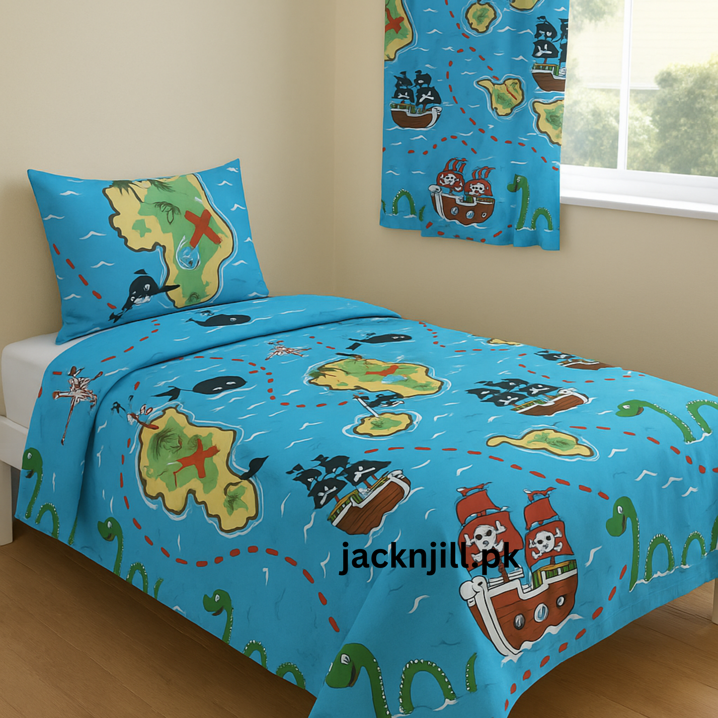 Kids Ocean Atlantic Cotton Bedsheet 7815 - Bed Sheets