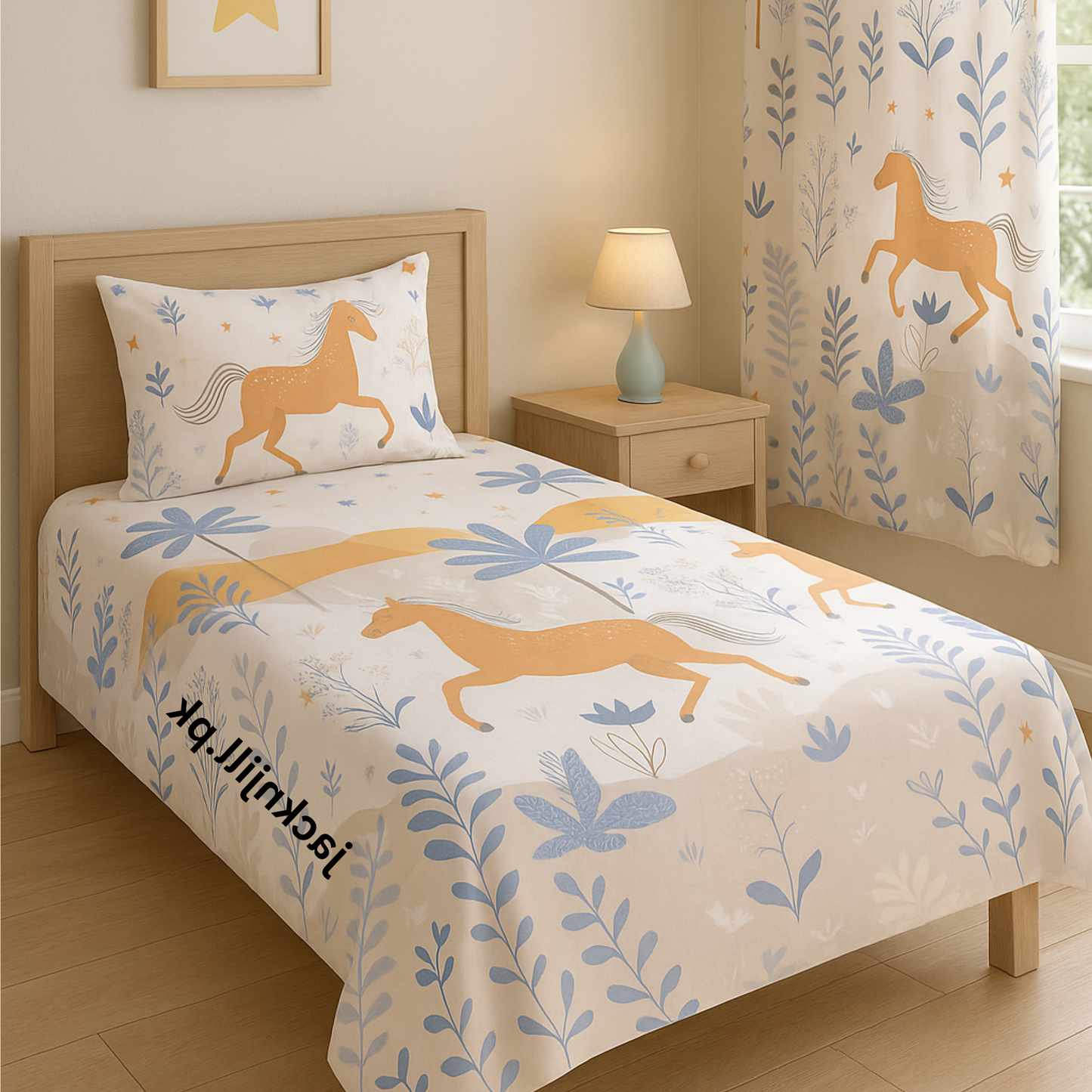 Unicorn In Winter Kids Bed Sheet