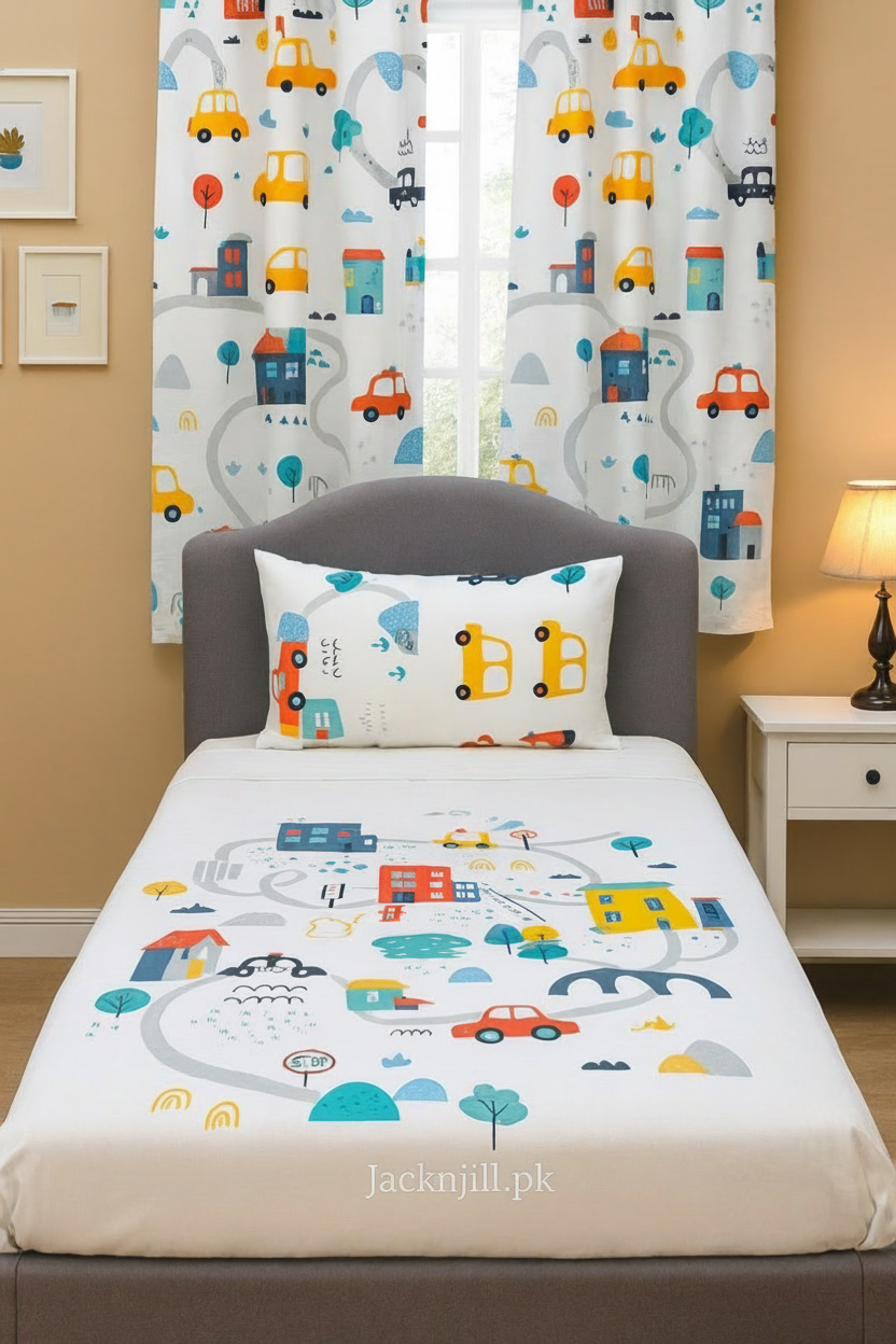 Colorful Car & City Print