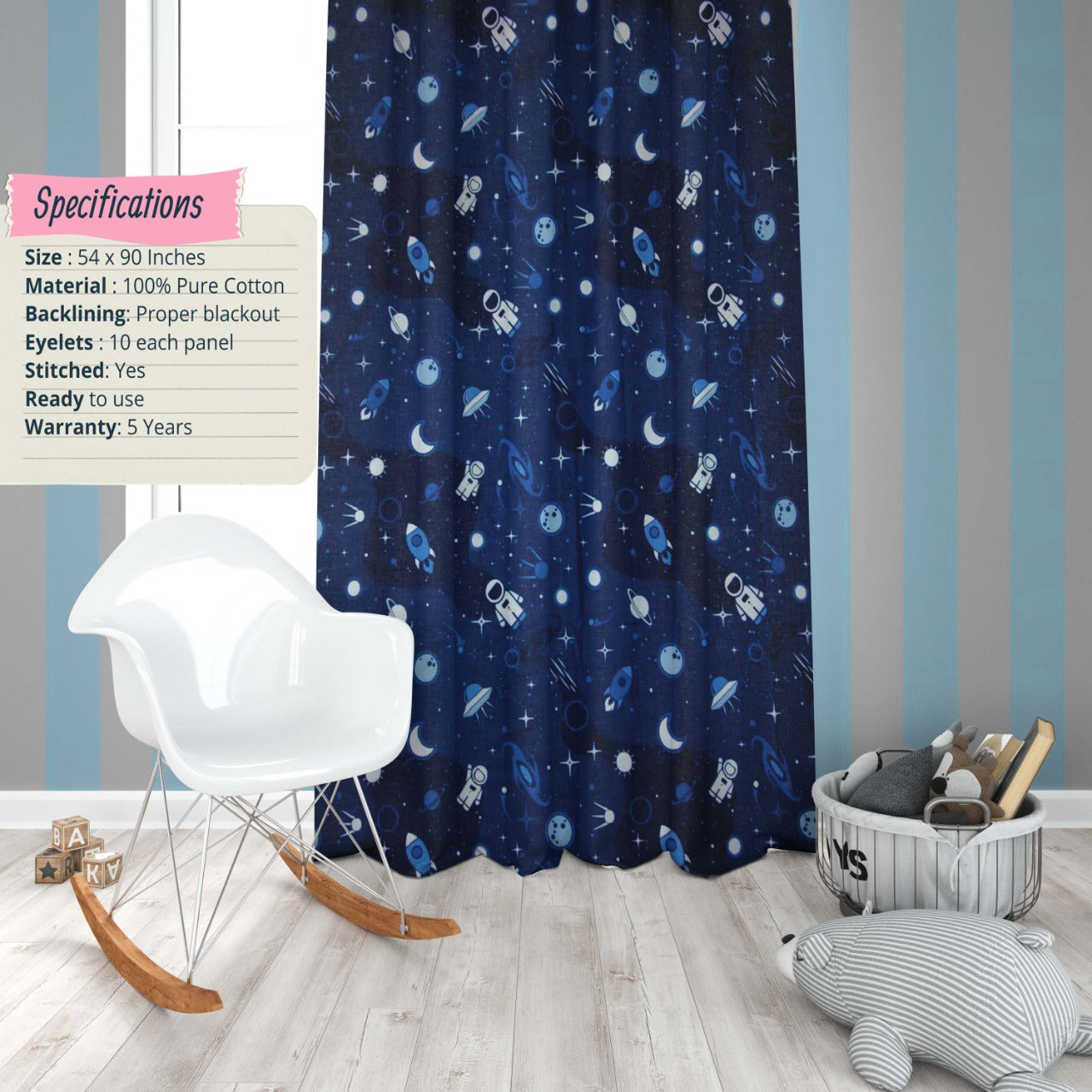 SPACE GLOW IN DARK CURTAIN 0906