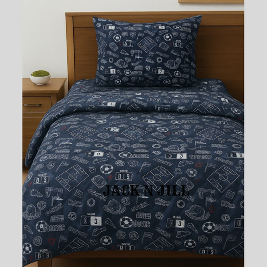 Soccer Dream Cotton Bedsheet Blue
