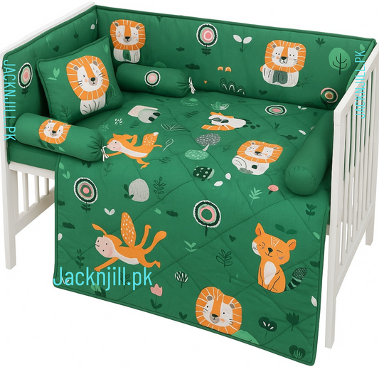 Animal Abstract Green Crib & Cot Set
