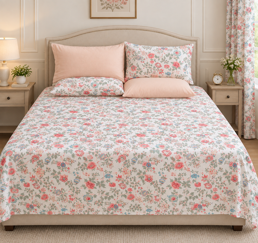 Premium Printed Bedsheet Set – Soft, Comfortable & Stylish Bedding C16
