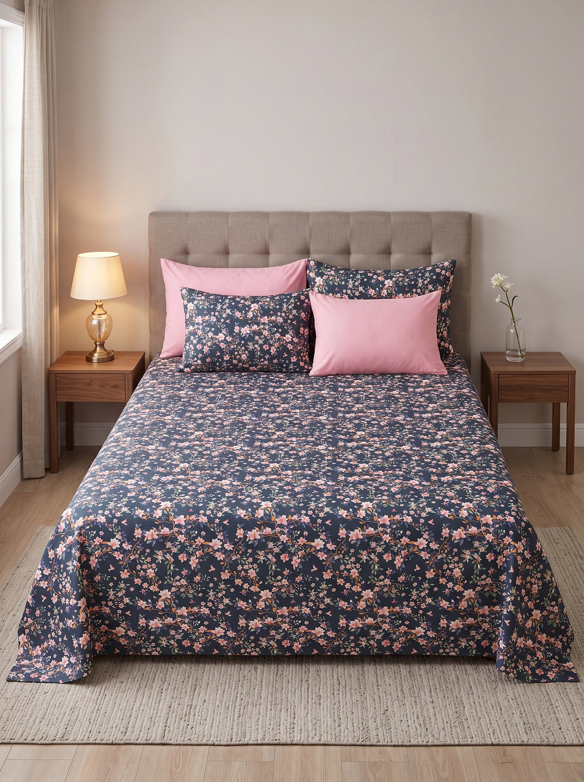 Premium Printed Bedsheet Set – Soft, Comfortable & Stylish Bedding C18