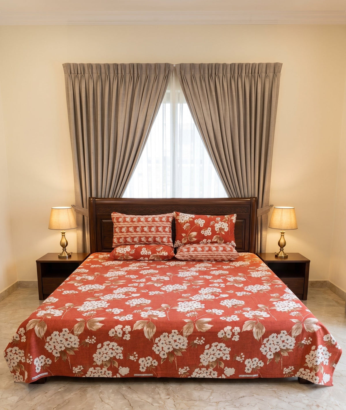 Premium Printed Bedsheet Set – Soft, Comfortable & Stylish Bedding C6
