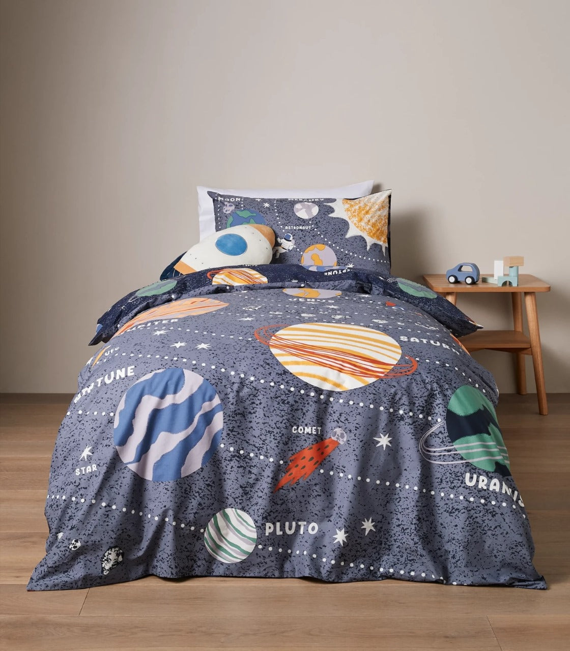 Grey Galaxy Kids Bedsheet