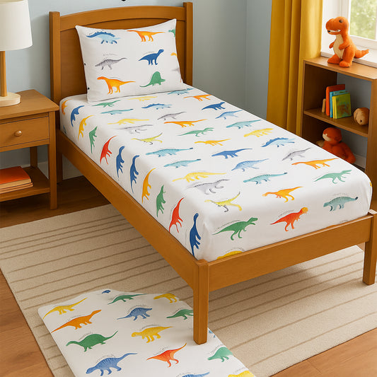 Dinosaur Species Name kids Bedsheet -  Bed Sheets