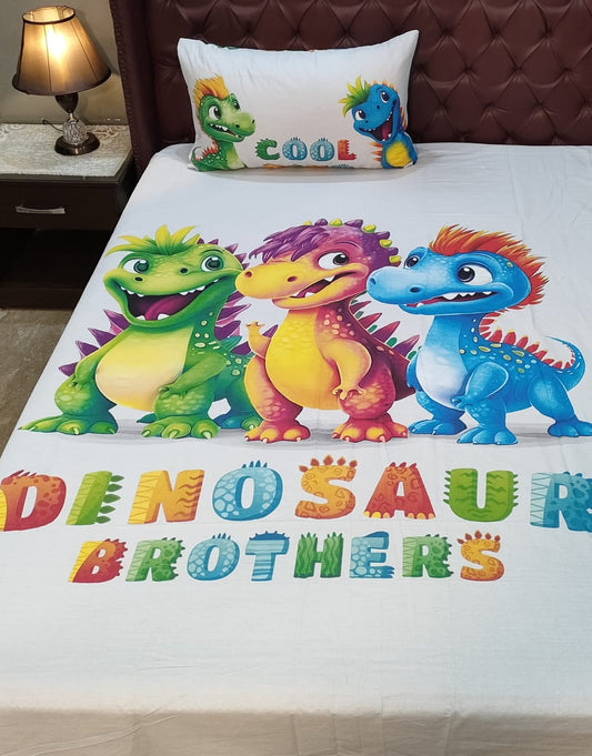 Dino Brothers Kids Bedsheet