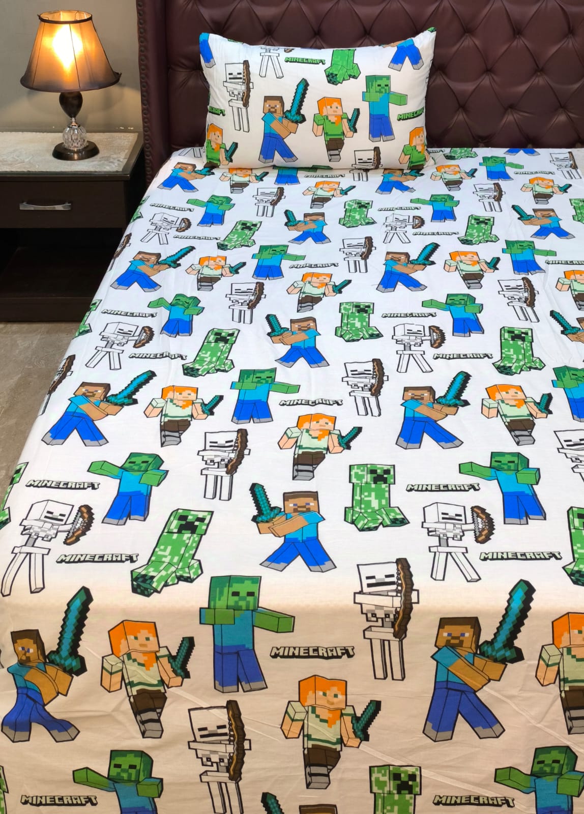 Mine Craft Kids Print Bed Sheet