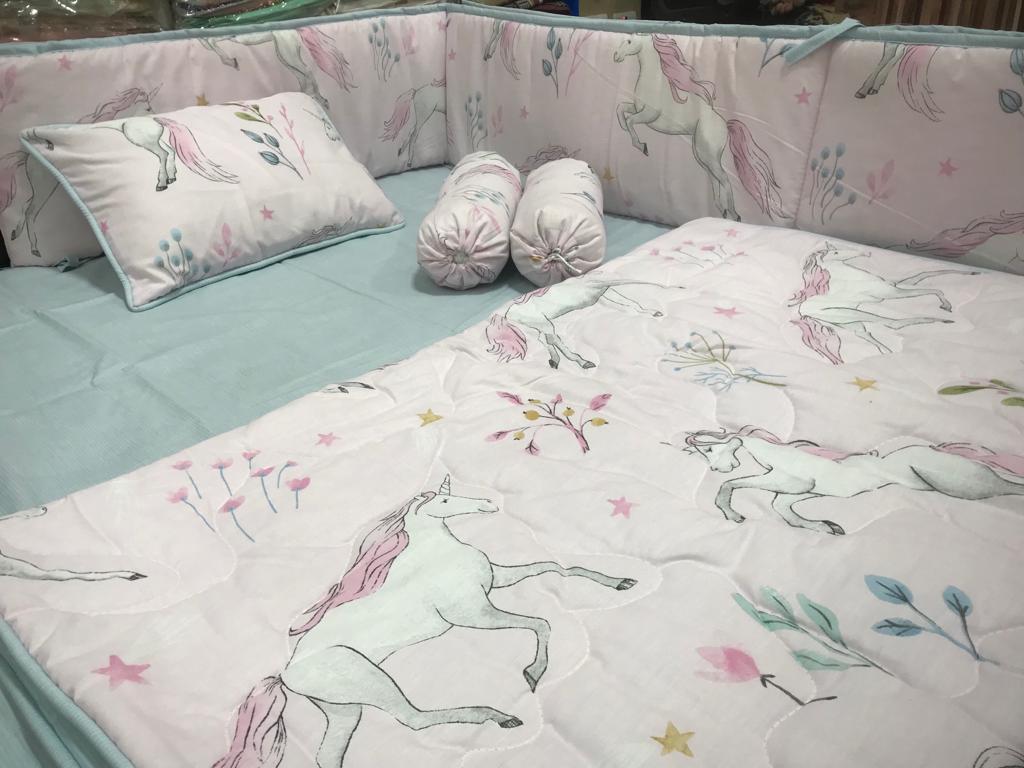 Unicorn Baby Cot Set X1