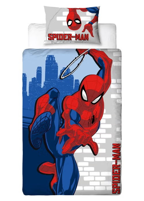 Spiderman Blue Glow in Dark Bedsheet Set