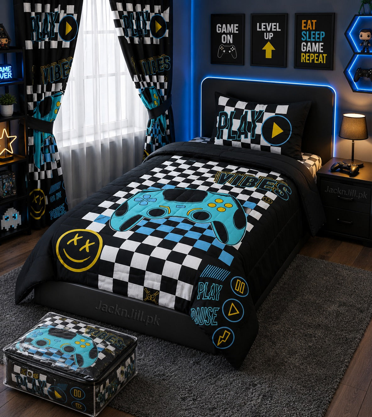 Gaming Theme Room Kids Bedsheet Set