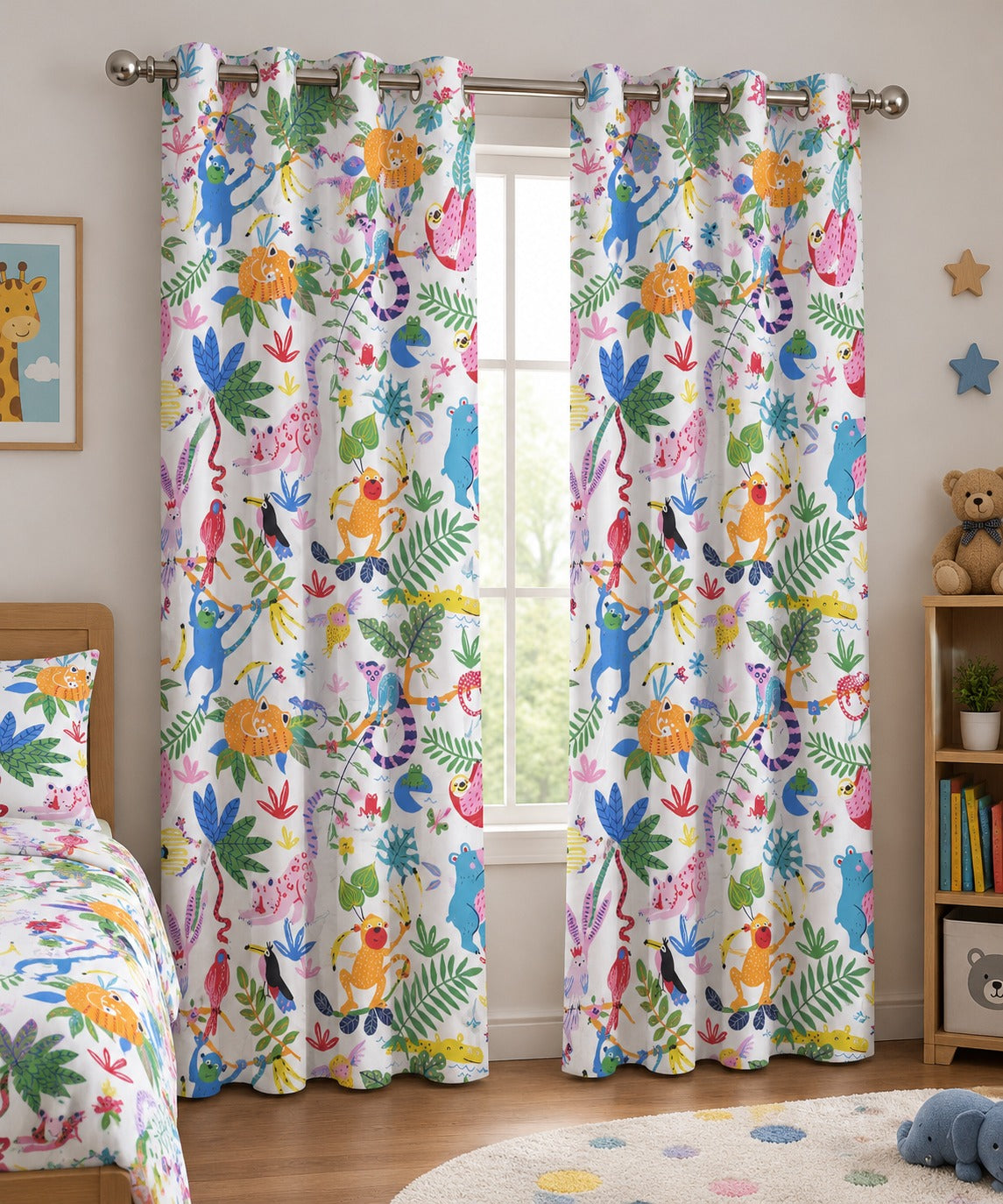 Jungle Theme Curtains for Kids Room Window