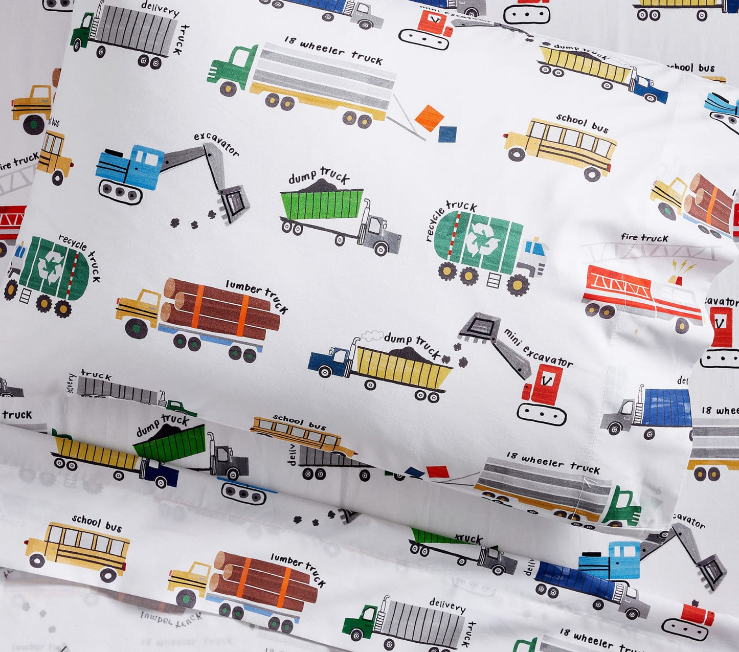 Vehicle Rush Hour Printed Kids Bedsheet Set-Percale