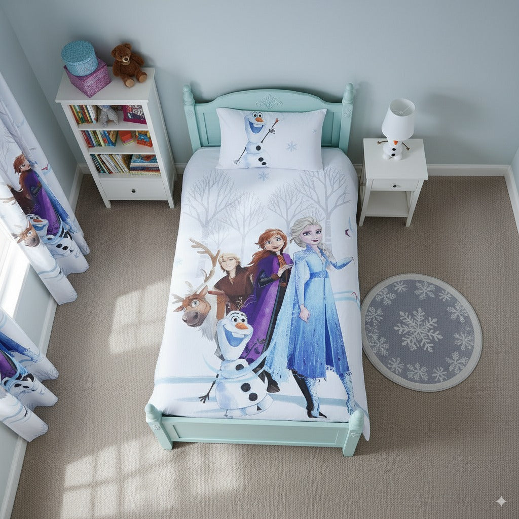 Asla Anna Frozen White Kids Bedsheet
