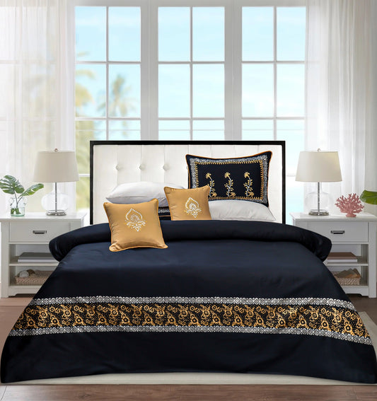 Bridal Bedsheet Set 8Pcs Cotton Sateen Block Printed 07