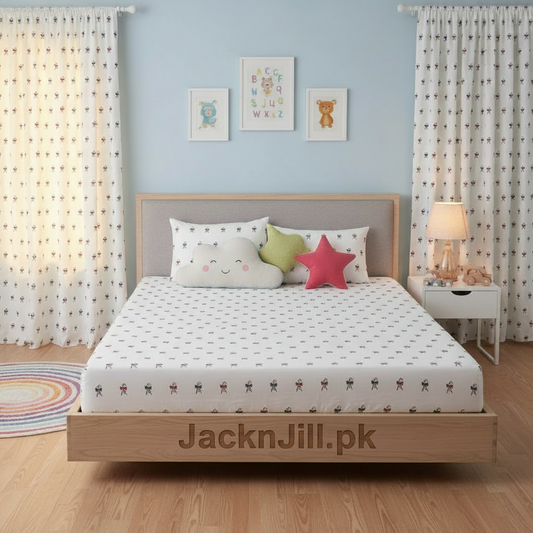 Nautica Candy Cane Bow Pattern Kids Bedsheet &amp; Curtains