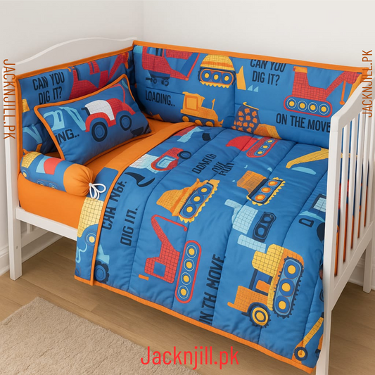 Consruction Vehicles Crib & Cot Set
