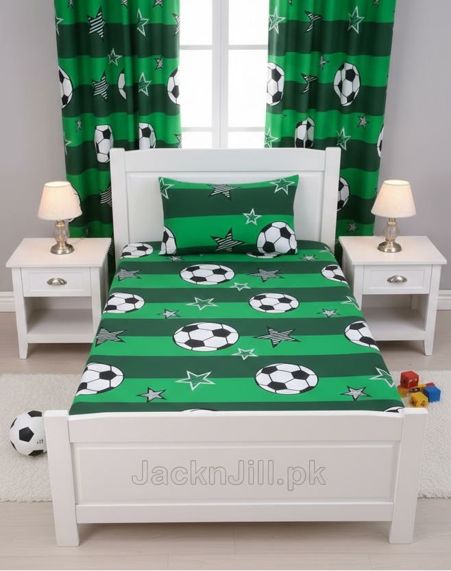 3d football theme kids bedsheet set