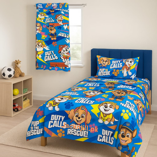 Paw Patrol Duty Calls Blue kids Bedsheet
