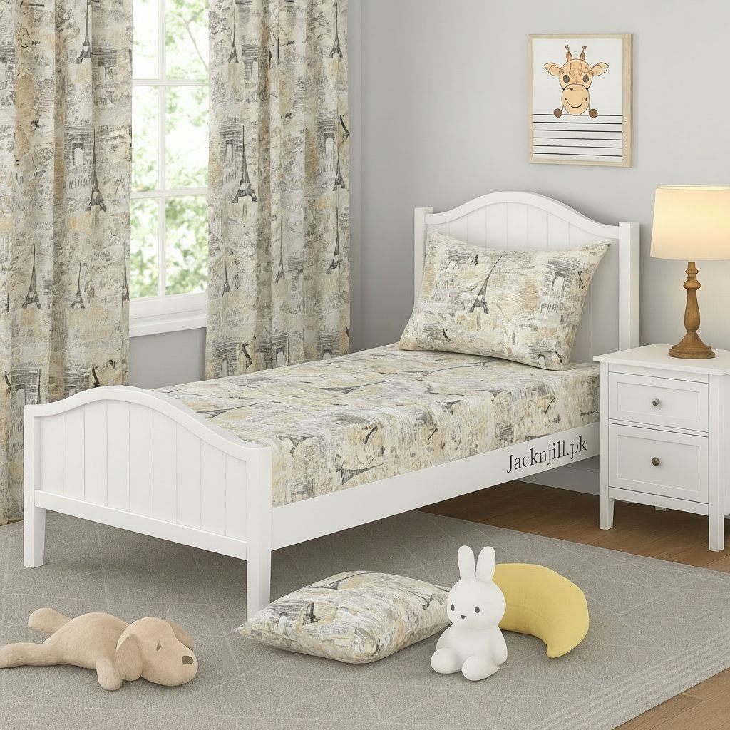 Eiffel Tower Parice Print Kids Bedsheet