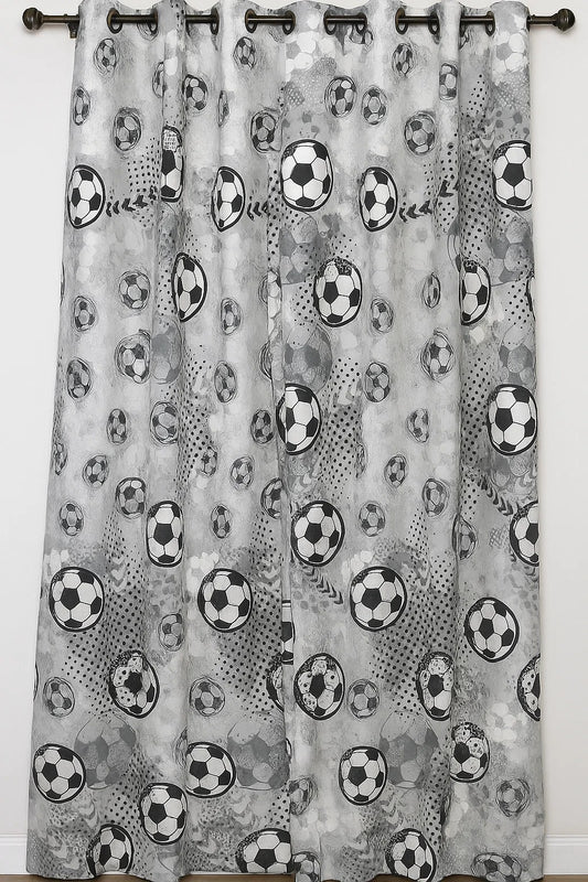 Soccer Theme Kids Curtains | Football Printed Window Drapes for Boys’ Room