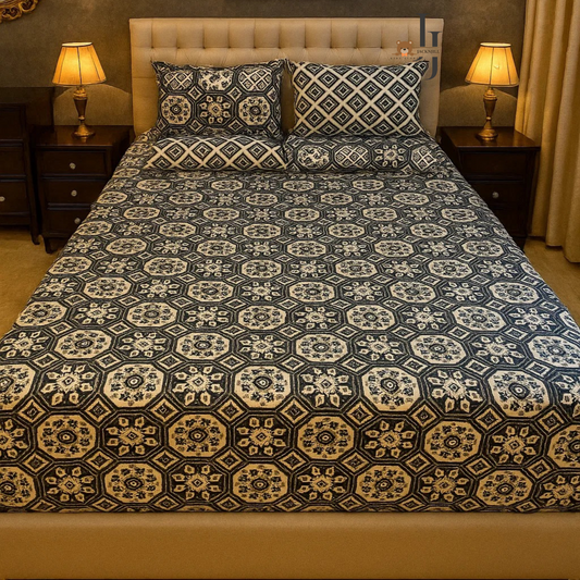 Rich Geometric Pattern Printed Bed Sheet
