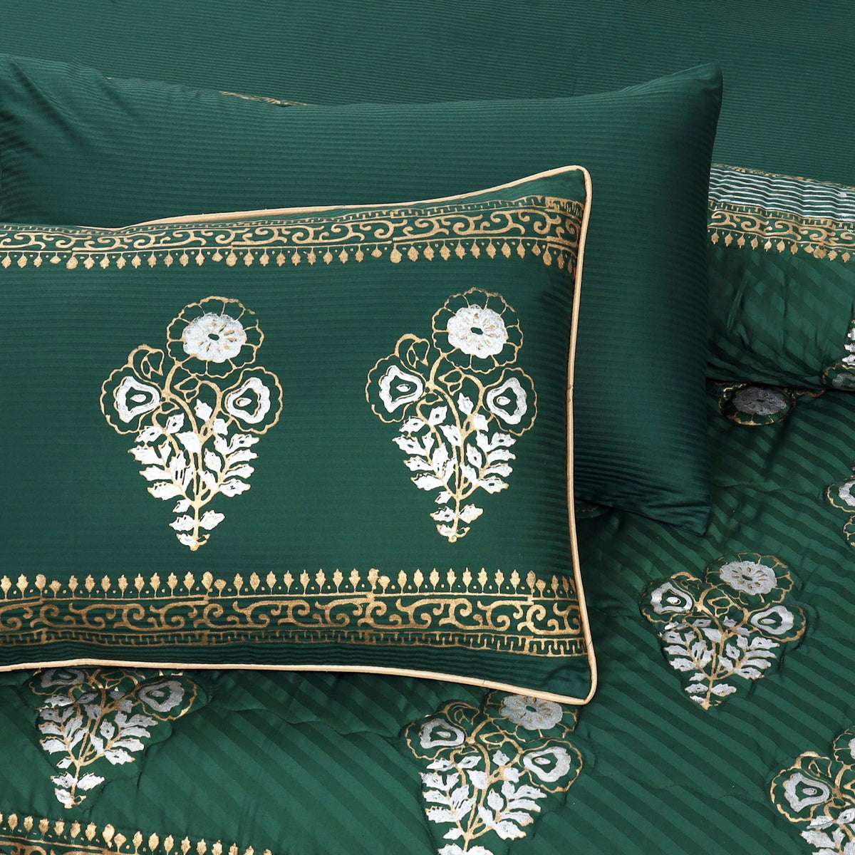Bridal Bedsheet Set 8Pcs Cotton Sateen Block Printed 05