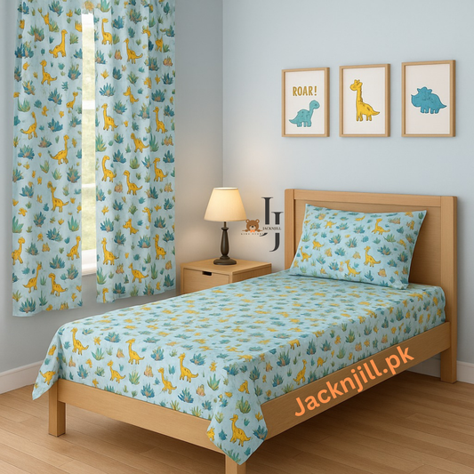 Dino Printed Kids Bed Sheet