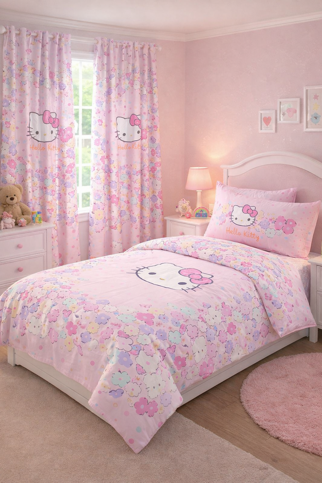 Skecthy Hello Kitty Kids Bedsheet Set