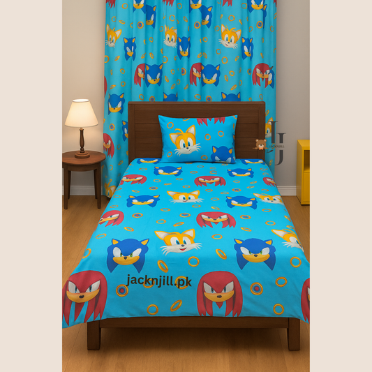 Sonic Cartoon Character Featured Bedsheet
