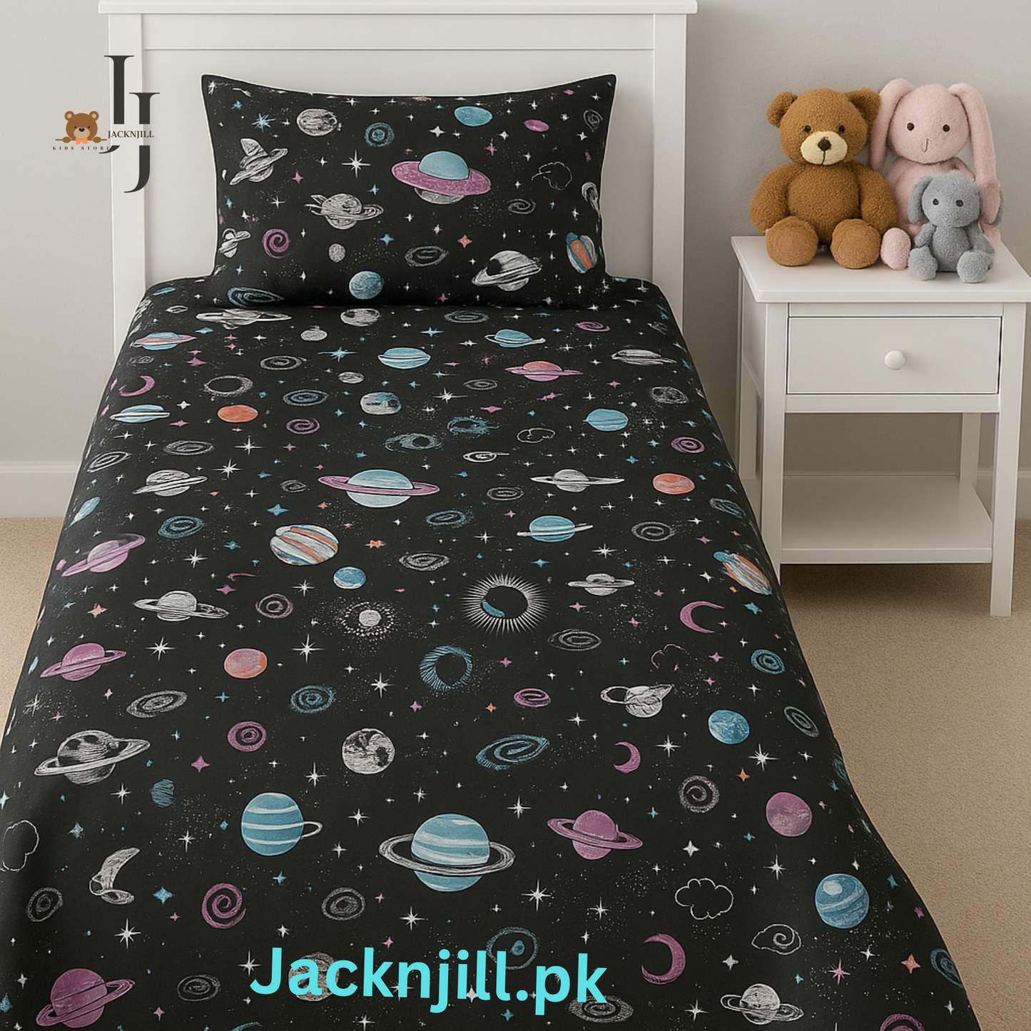 Galaxy Stars and Planets kids Bedsheet
