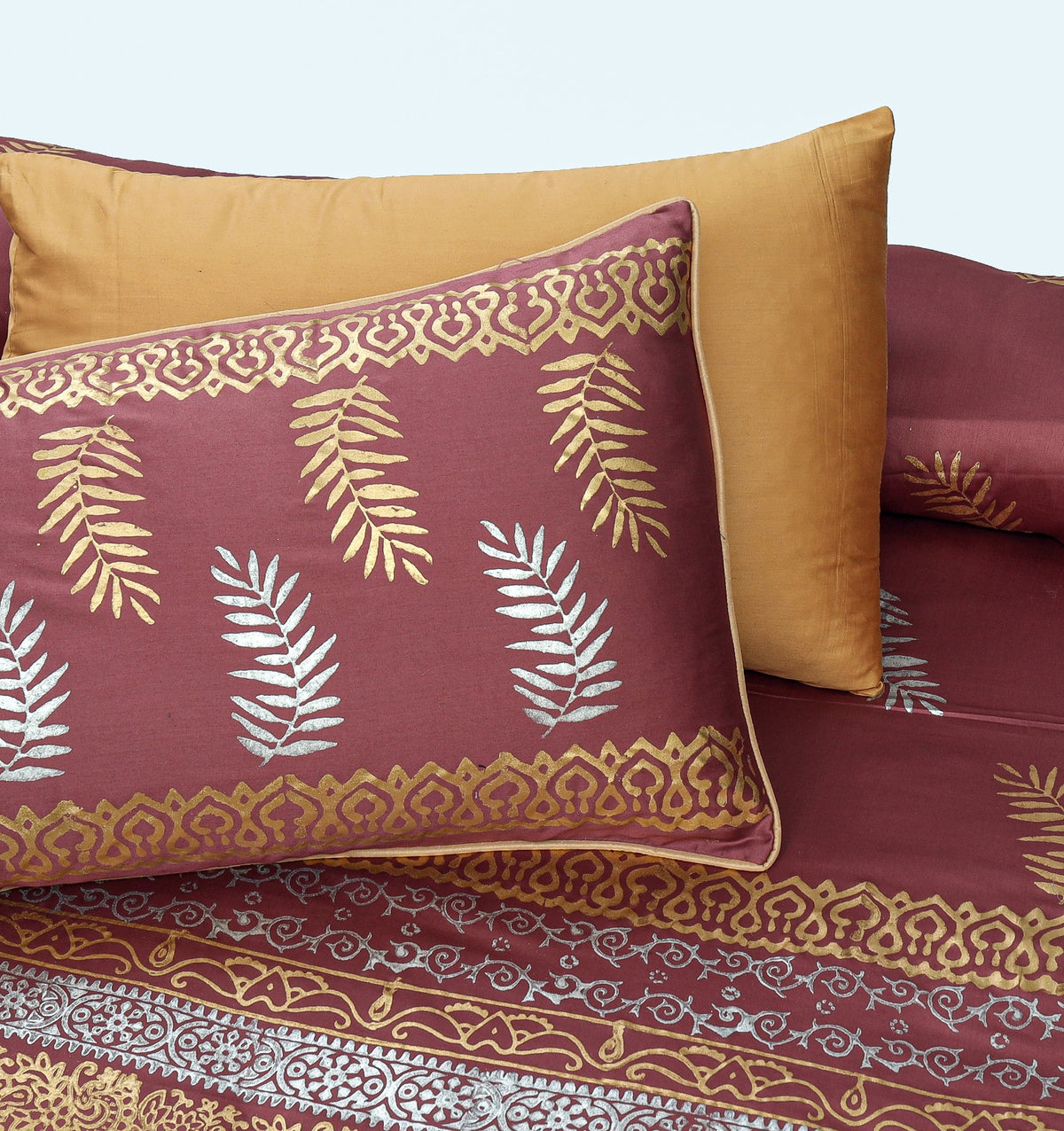 Bridal Bedsheet Set 8Pcs Cotton Sateen Block Printed 04