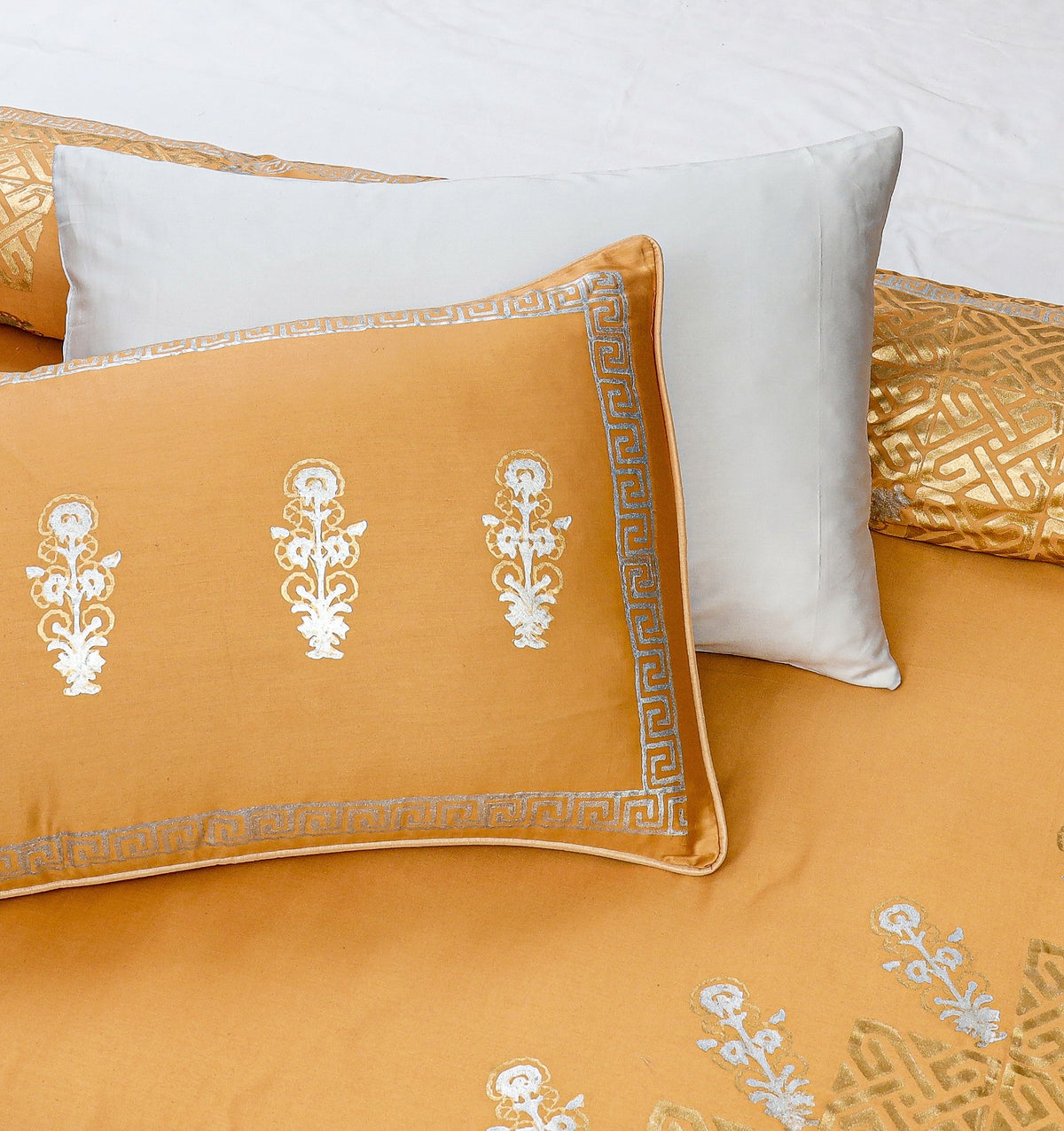 Bridal Bedsheet Set 8Pcs Cotton Sateen Block Printed 03