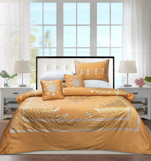 Bridal Bedsheet Set 8Pcs Cotton Sateen Block Brinted 03